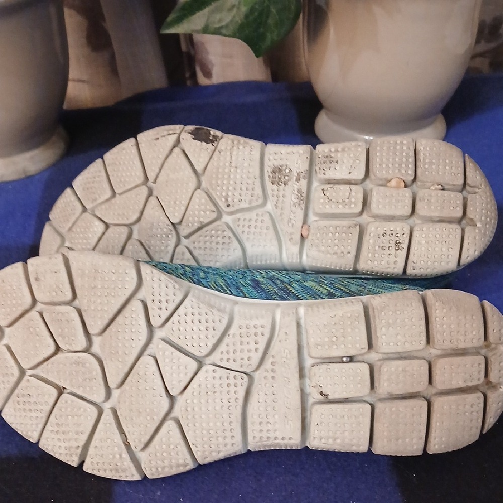 Skechers Teal Knit Comfort Shoes - Picture 4 of 4